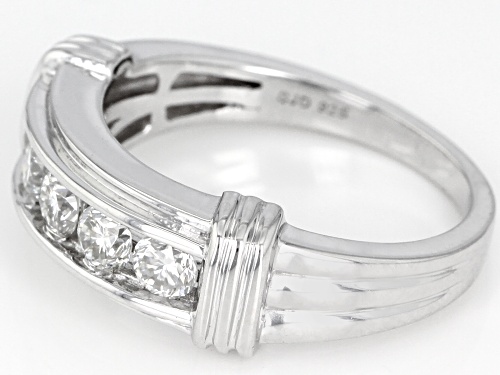 Moissanite Fire ® .65ctw Diamond Equivalent Weight Round Platineve™ Ring - Size 7