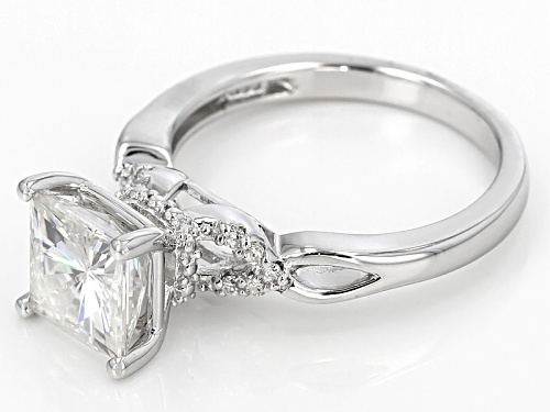 Moissanite Fire® 3.20ctw Diamond Equivalent Weight Square Brilliant And Round Platineve™ Ring - Size 5.5