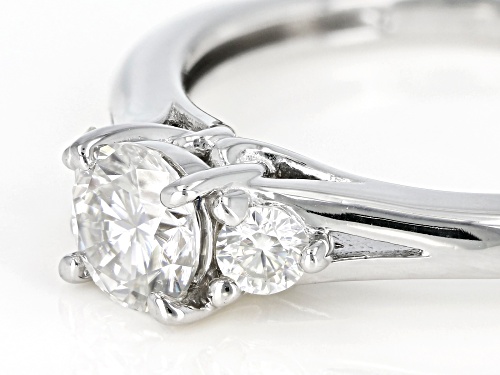Moissanite Fire® .80ctw Diamond Equivalent Weight Round Platineve® Ring - Size 6