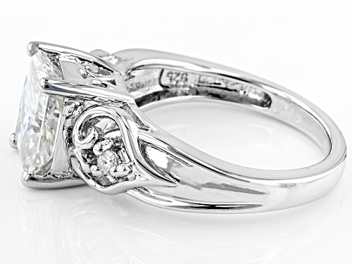 Moissanite Fire® 2.76ctw Dew Rectangular Octagonal Radiant Cut And Round Platineve™ Ring - Size 11