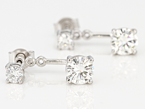 Moissanite Fire® 2.46ctw Diamond Equivalent Weight Round Platineve™ Stud Earrings With Jacket