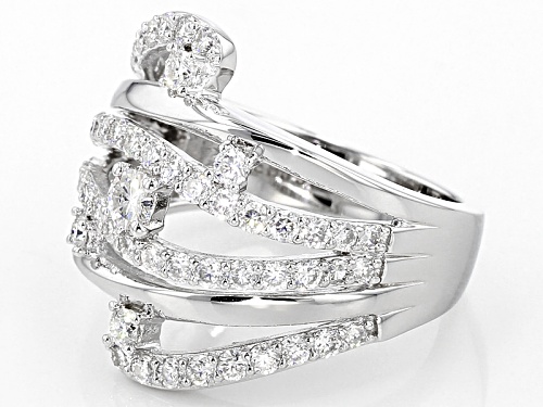 Moissanite Fire® 1.21ctw Diamond Equivalent Weight Round Platineve™ Ring - Size 5