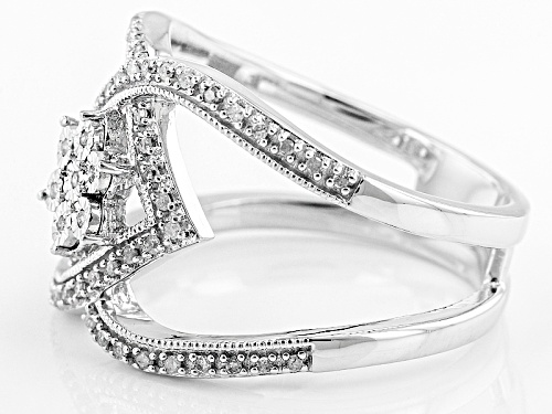 Monture Diamond™ .21ctw Round White Diamond Rhodium Over Sterling Silver Cluster Ring - Size 7