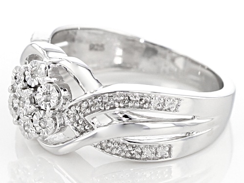 Monture Diamond Collection™ .10ctw Round White Diamond Rhodium Over Sterling Silver Ring - Size 6