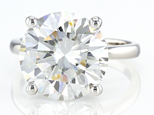 MOISSANITE FIRE(R) 8.75CT DEW ROUND PLATINEVE(R) SOLITAIRE RING - Size 7