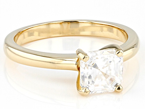 MOISSANITE FIRE(R) 1.50CT DEW ASSCHER CUT 14K YELLOW GOLD RING - Size 11