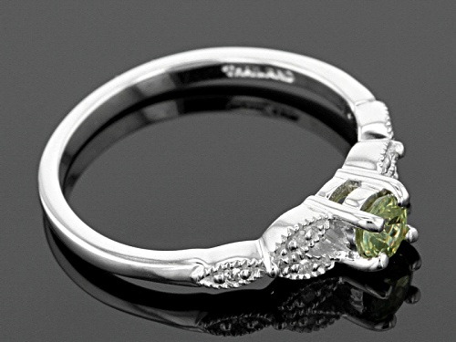 .25ct Round Demantoid Garnet With .04ctw Round Diamond Accent Sterling Silver Ring - Size 11