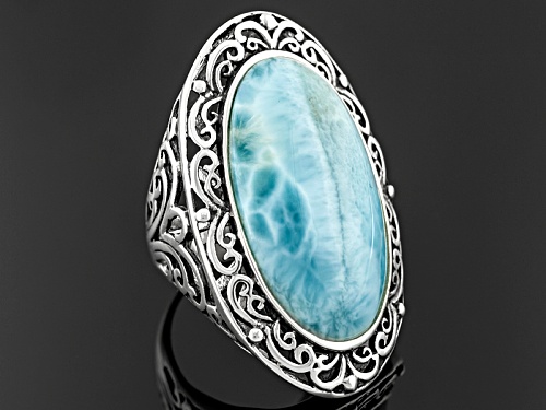 Larimar Sterling Silver Ring - Size 6