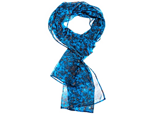 Chrysocolla Gemstone Print Chiffon Scarf Measures Approximately 18 Inches By 67 Inches