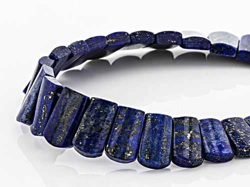 Fancy Lapis Lazuli Rhodium Over Silver Collar Necklace - Size 18