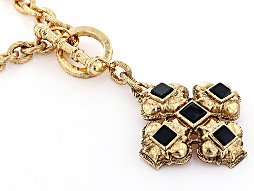 1928 Jewelry® Black Crystal Gold-Tone Necklace - Size 17