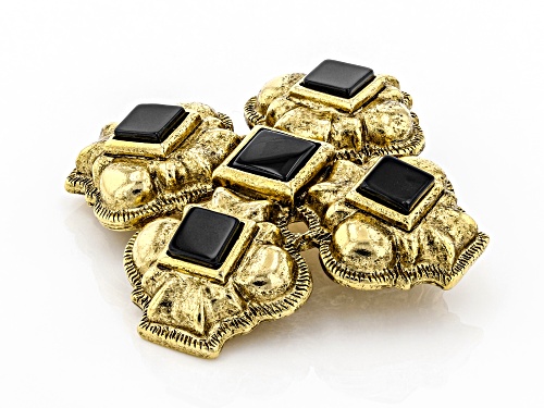 1928 Jewelry® Black Crystal Gold-Tone Pin