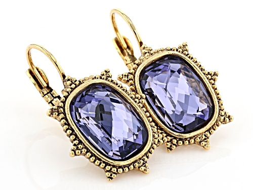 1928 Jewelry® Octagon Purple Crystal Gold-Tone Drop Earrings
