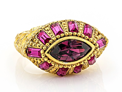1928 Jewelry® Purple Crystal Gold-Tone Dome Ring - Size 7