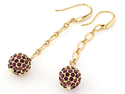 1928 Jewelry® Purple Crystal Gold-Tone Dangle Earrings