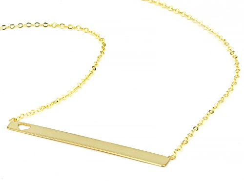 14k Yellow Gold Heart Bar Necklace 18 inch - Size 18