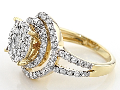 1.50ctw Round White Diamond 10k Yellow Gold Ring - Size 7