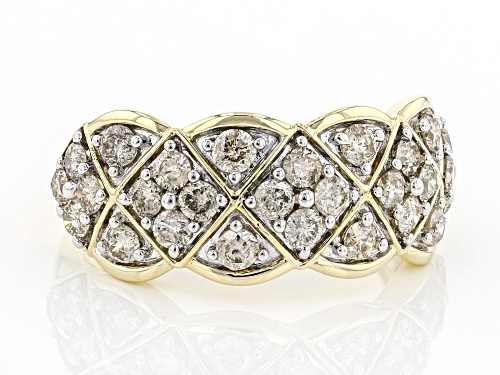 1.00ctw Round Diamond 10k Yellow Gold Wide Band Ring - Size 8