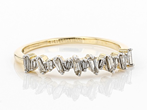0.25ctw Baguette White Diamond 10k Yellow Gold Band Ring - Size 5