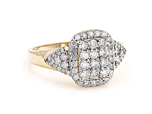 0.75ctw Round White Diamond 3k Gold Cluster Ring - Size 7