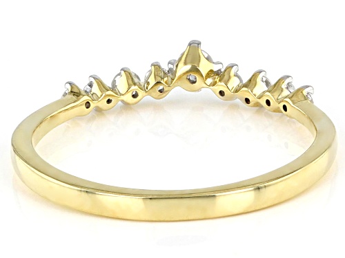 0.25ctw Round White Diamond 10k Yellow Gold Chevron Band Ring - Size 8