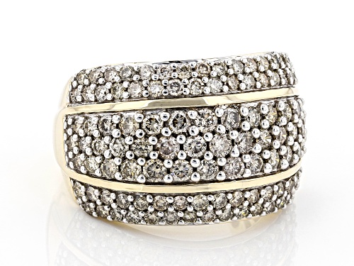 2.00ctw Round Candlelight Diamonds™ 10k Yellow Gold Dome Multi-Row Ring - Size 6