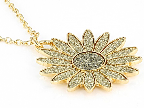 Off Park ® Collection, Gold Tone Sunflower Shimmer Pendant with 18