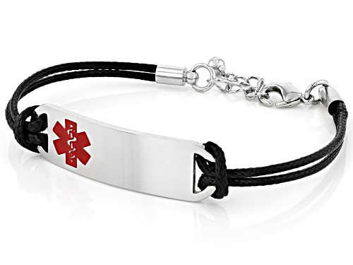 Off Park ® Collection, Silver Tone Medical Alert Black Cord Bracelet