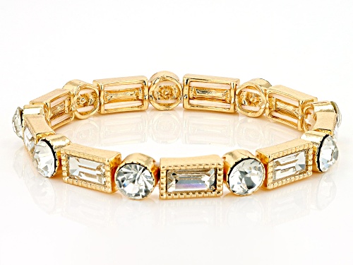 Off Park ® Collection, Pearl Simulant and Crystal Gold Tone Set of 3 Bracelets