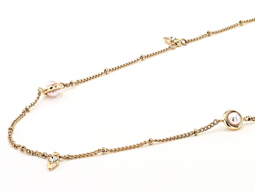 Off Park ® Collection, Pearl Simulant Gold Tone Planet Convertible Charm Anklet/Necklace