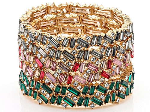 Off Park® Collection, Crystal Gold Tone Set of 6 Stretch Bracelets