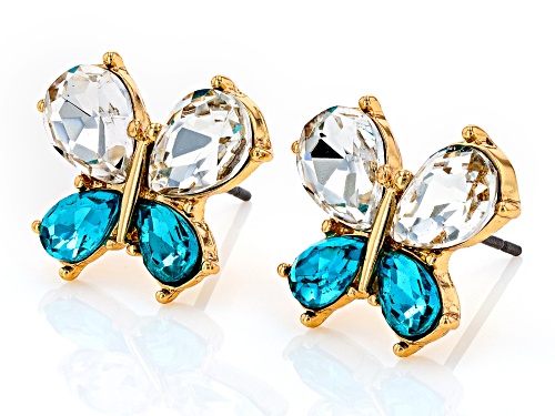 Off Park® Collection, Crystal Floral Garden Gold Tone Set of 5 Earring Carded Collection