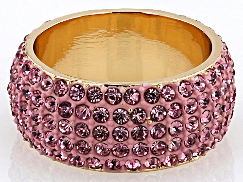 Off Park® Collection, Pink Crystal Gold Tone Band Ring - Size 8