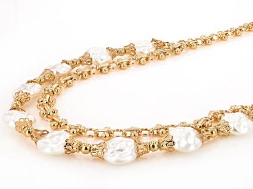 Off Park® Collection, Cream Pearl Simulant Gold Tone Double Strand Necklace