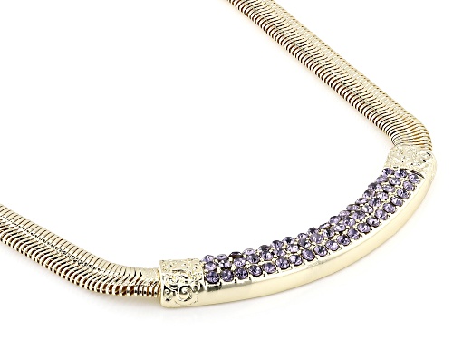 Off Park® Collection, Tanzanite Color Glass Gold Tone Necklace