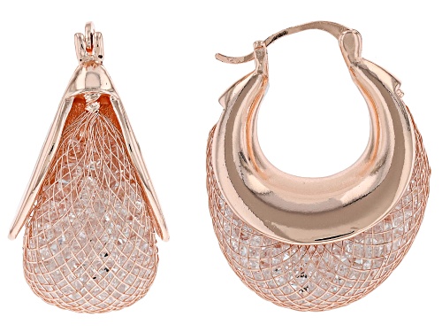 Off Park® Collection,  White Crystal Tri-Tone Mesh Earring Set of 3