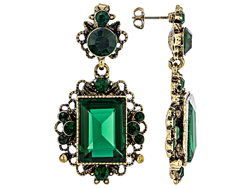 Off Park® Collection, Multi-Color Crystal Antique Tone Set of 3 Dangle Earrings