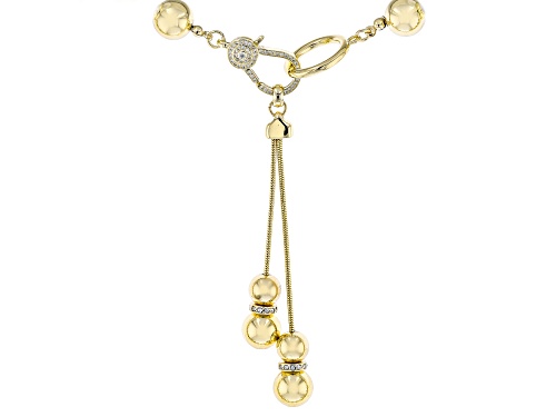 Off Park® Collection, White Crystal Accent Gold Tone Ball Necklace