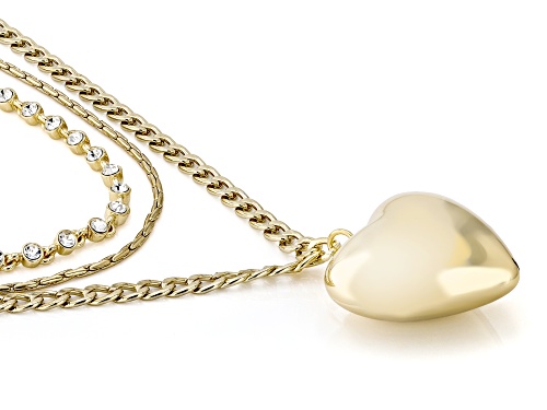 Off Park® Collection, Gold & Silver Tone White Glass Interchangeable Necklace Set With Heart Charm