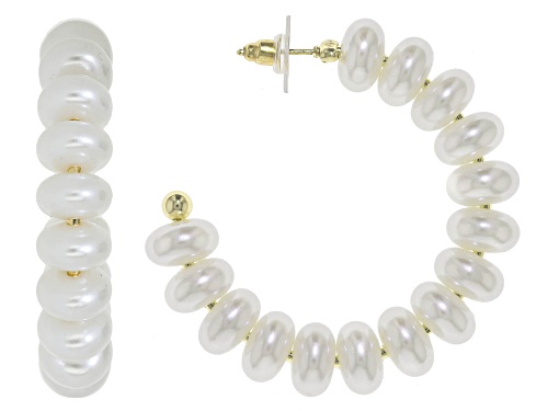 Off Park® Collection, Multi-Color Pearl Simulant Gold Tone Set of 3 Hoop Earrings