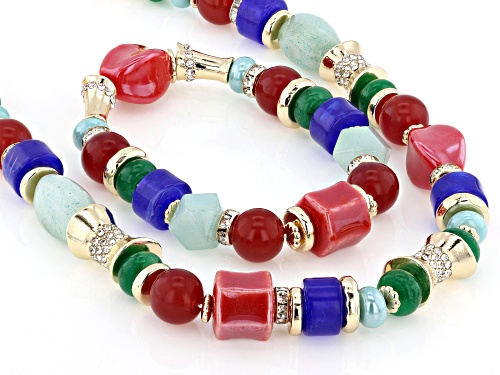 Off Park® Collection, Multi-Color Bead Gold Tone Necklace & Bracelet Set