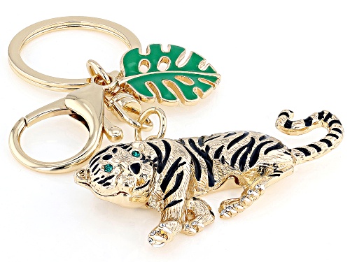 Off Park® Collection, Multi-Color Enamel Gold Tone Tiger Keychain