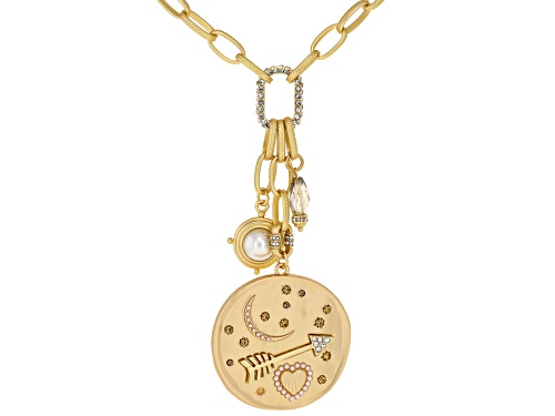 Off Park® Collection, Pearl Simulant & Glass Crystal Gold Tone Necklace - Size 36