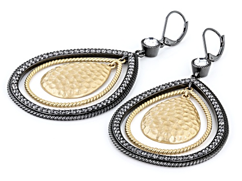 Off Park® Collection Crystal Two-Tone Dangle Chandelier Earrings