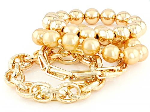 Off Park® Collection, Golden Pearl Simulant Gold Tone Stretch Bracelet Set of 4