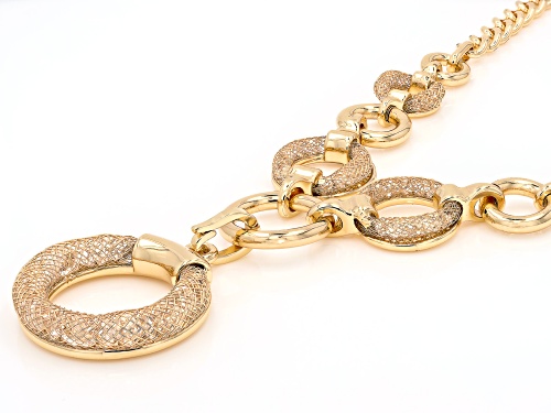 Off Park® Collection, White Crystal Gold Tone Circle Statement Necklace - Size 17