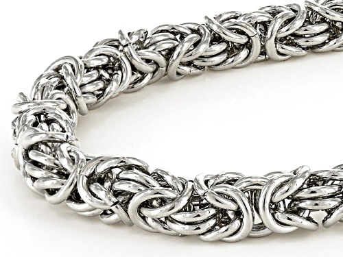 Off Park ® Collection White Crystal Silver Tone 8mm Byzantine Link Necklace