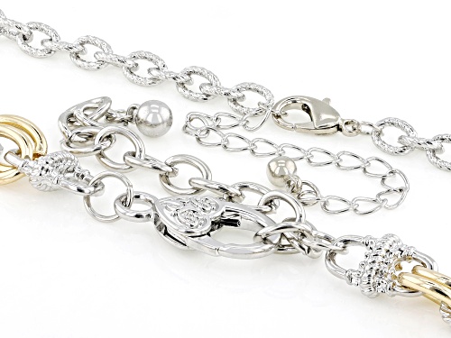 Off Park® Collection, Bella Luce™ Two-Tone Link & Clover Layering Necklace Set of 2