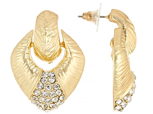 Off Park® Collection, White Crystal Matte Gold Tone Pendant/Pin With 24