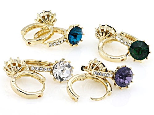 Off Park® Collection, Multi-Color Crystal Gold Tone Drop Earrings Set of 7